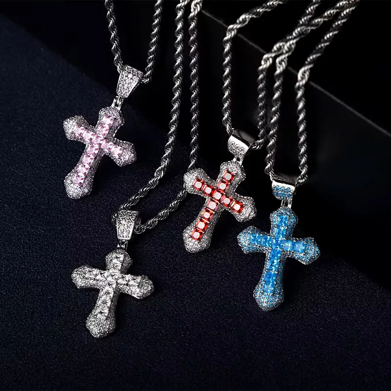 Men Accessories Singapore - WANZHI Stainless Steel Cross Pendant Necklaces