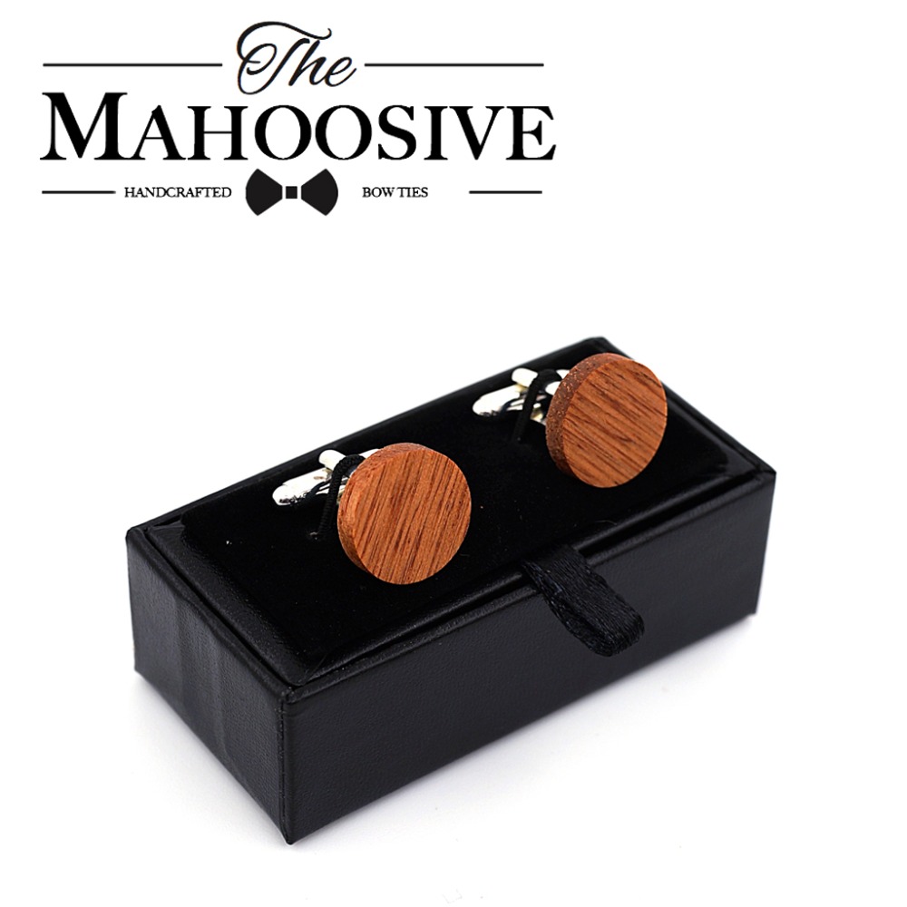 Cufflink Box Set - MAHOOSIVE Wooden Cufflinks Wedding Groom Anchor