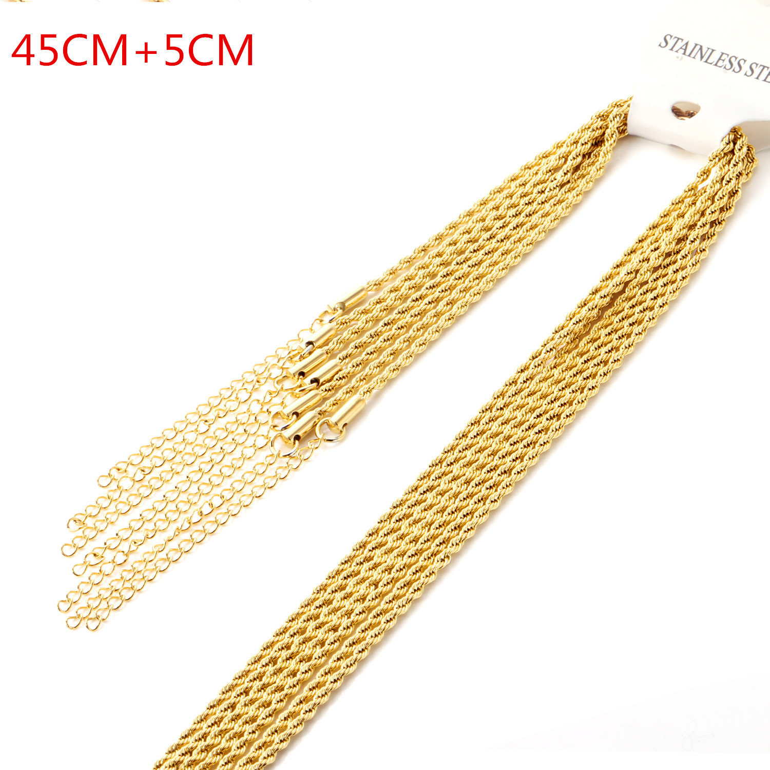 Men Accessories Singapore - LUXUSTEEL Wholesale Twist Chains 45cm+5cm Stainless