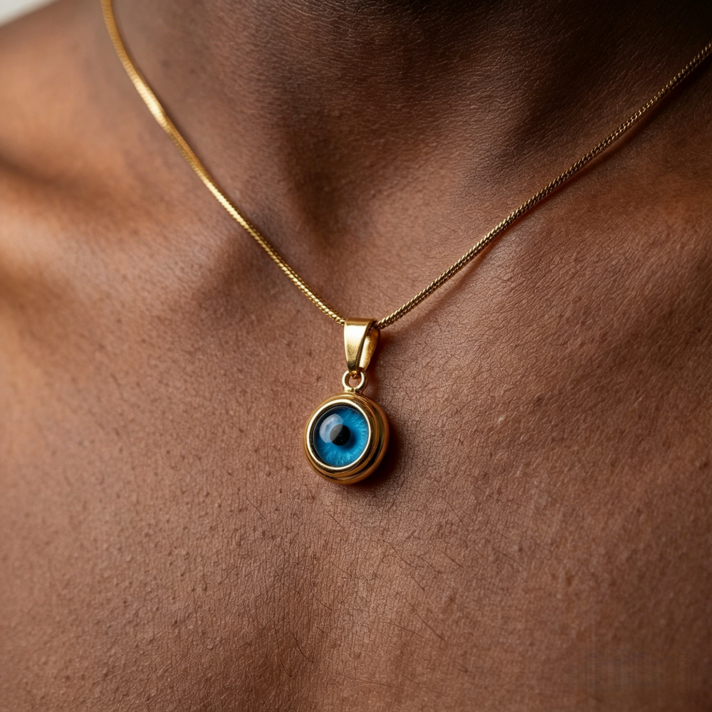 Men Accessories Singapore - Simple Angel Eyes Pendant Necklace For