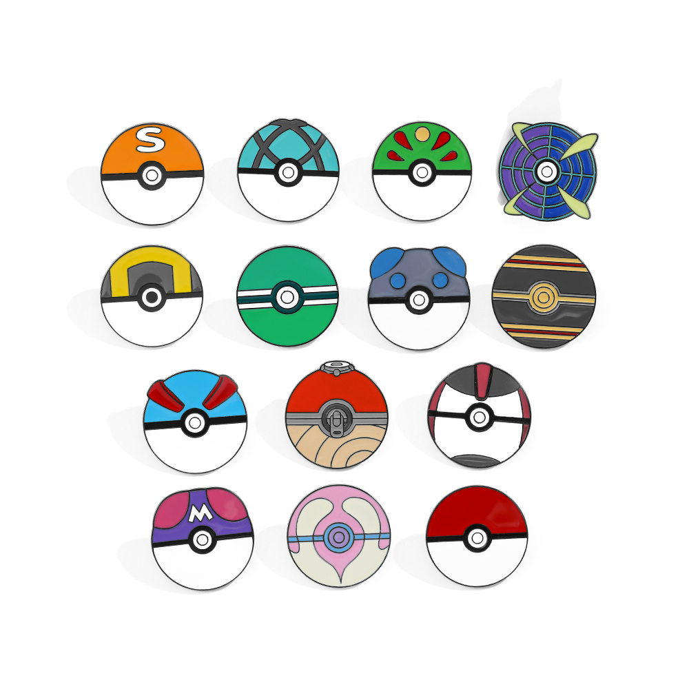 Lapel Pin Enamel - 14 Pcs Cartoon Brooch Minimalist Poké