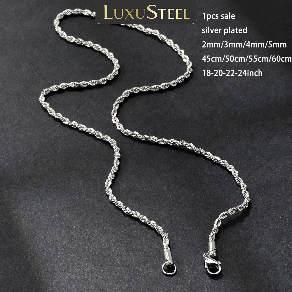 Men Accessories Singapore - LUXUSTEEL 1pcs 2mm 3mm 4mm 5mm