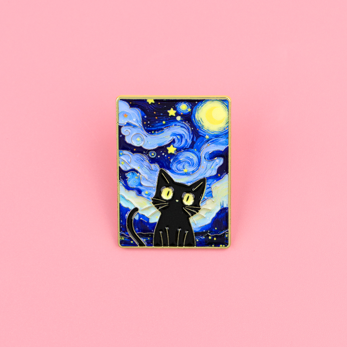 Lapel Pin Enamel - Starry Night by Van Gogh Blank