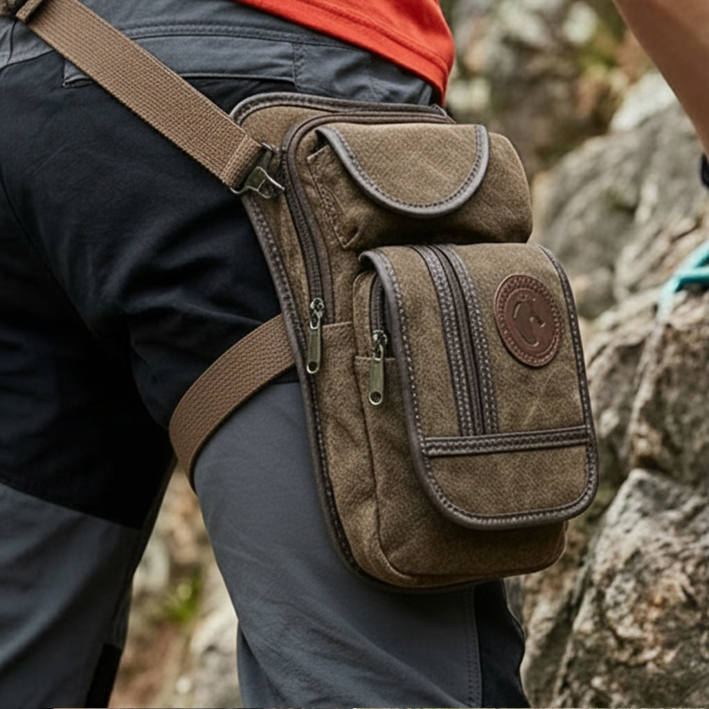 Men Accessories For Travel - Motorcycle Drop Leg Bag Men Canvas