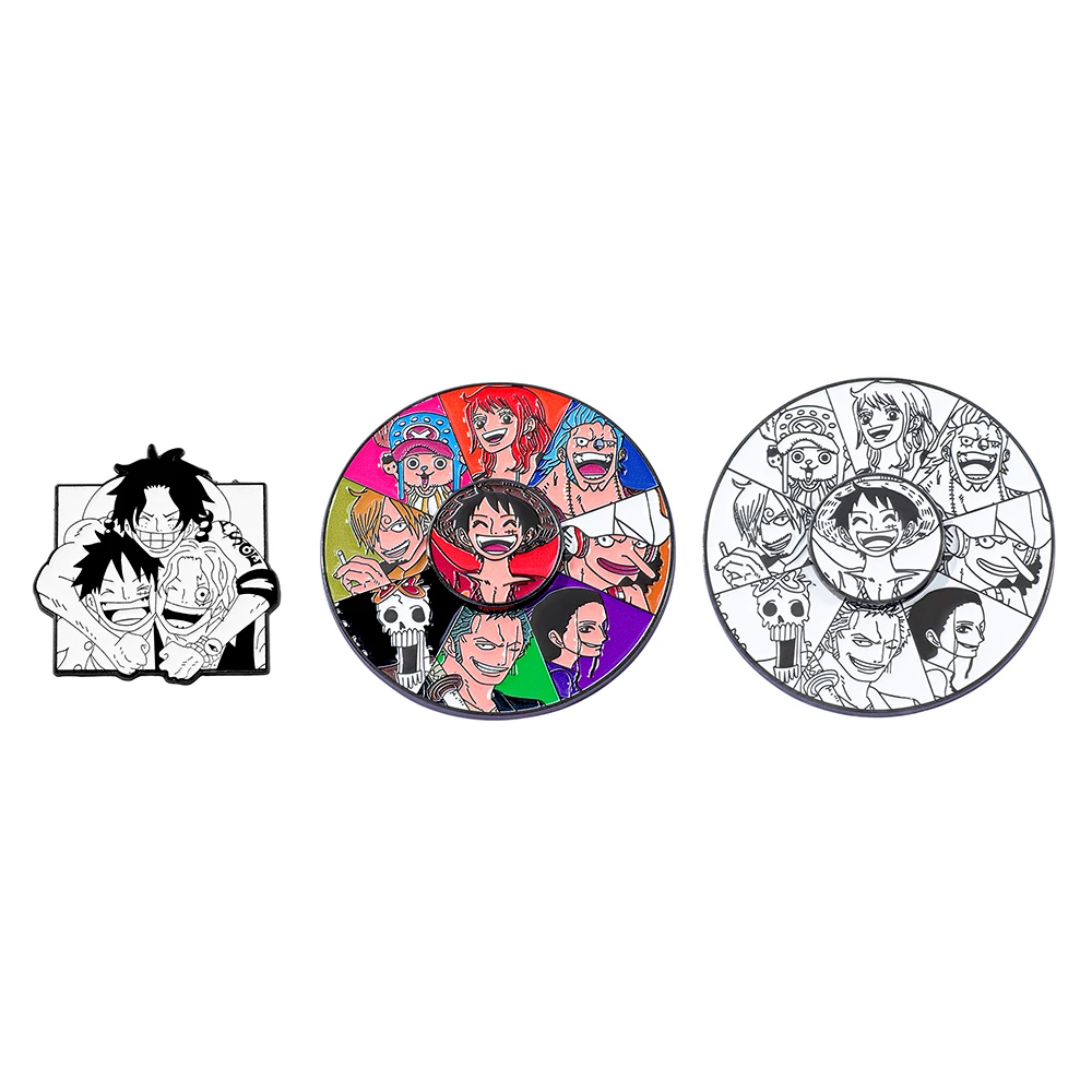 Lapel Pin Enamel - 3 Pcs Anime One Piece Brooch