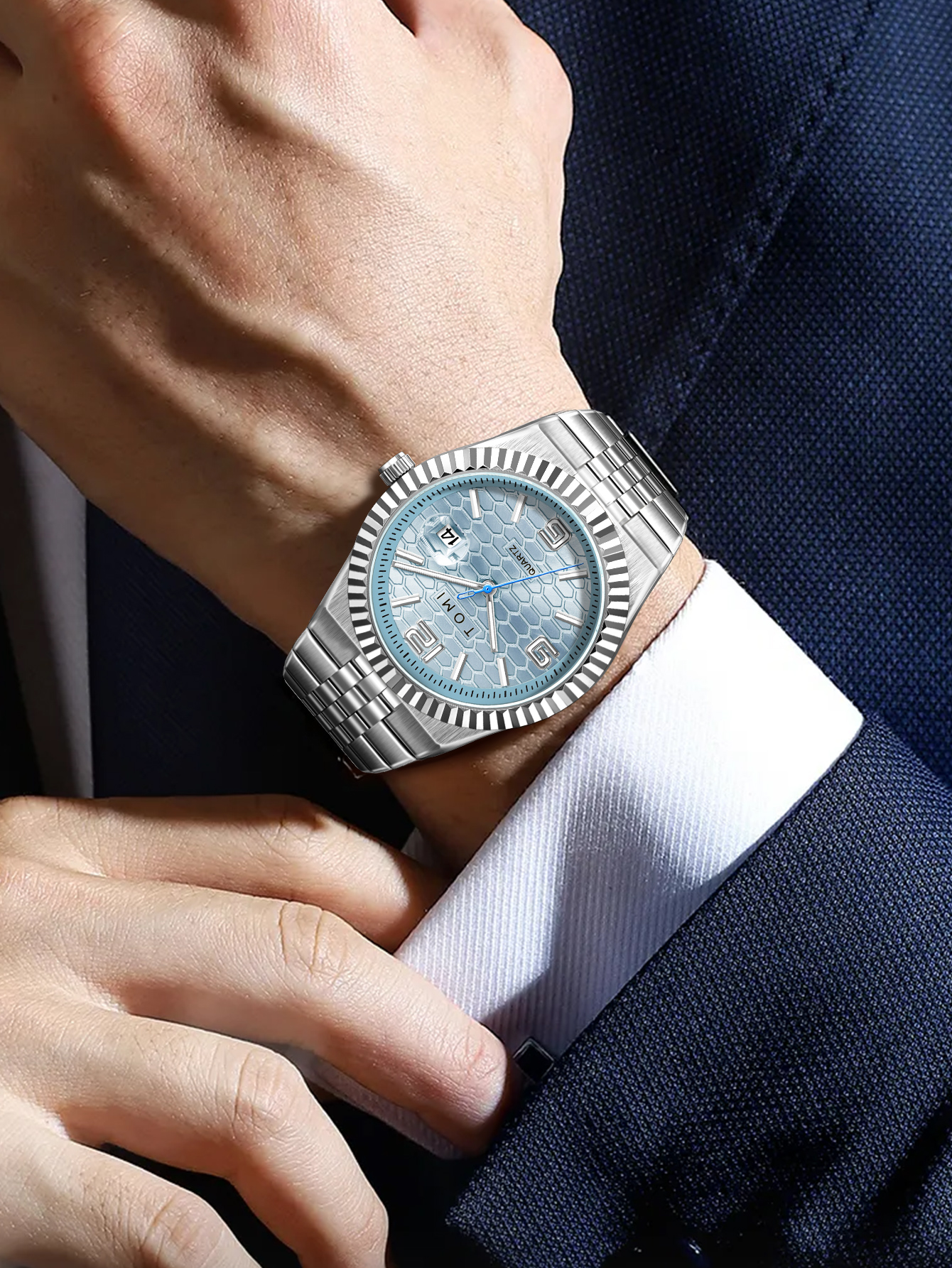 TOMI Luxury Men's Watch Steel  - Cufflink Box Set avaliação e preço
