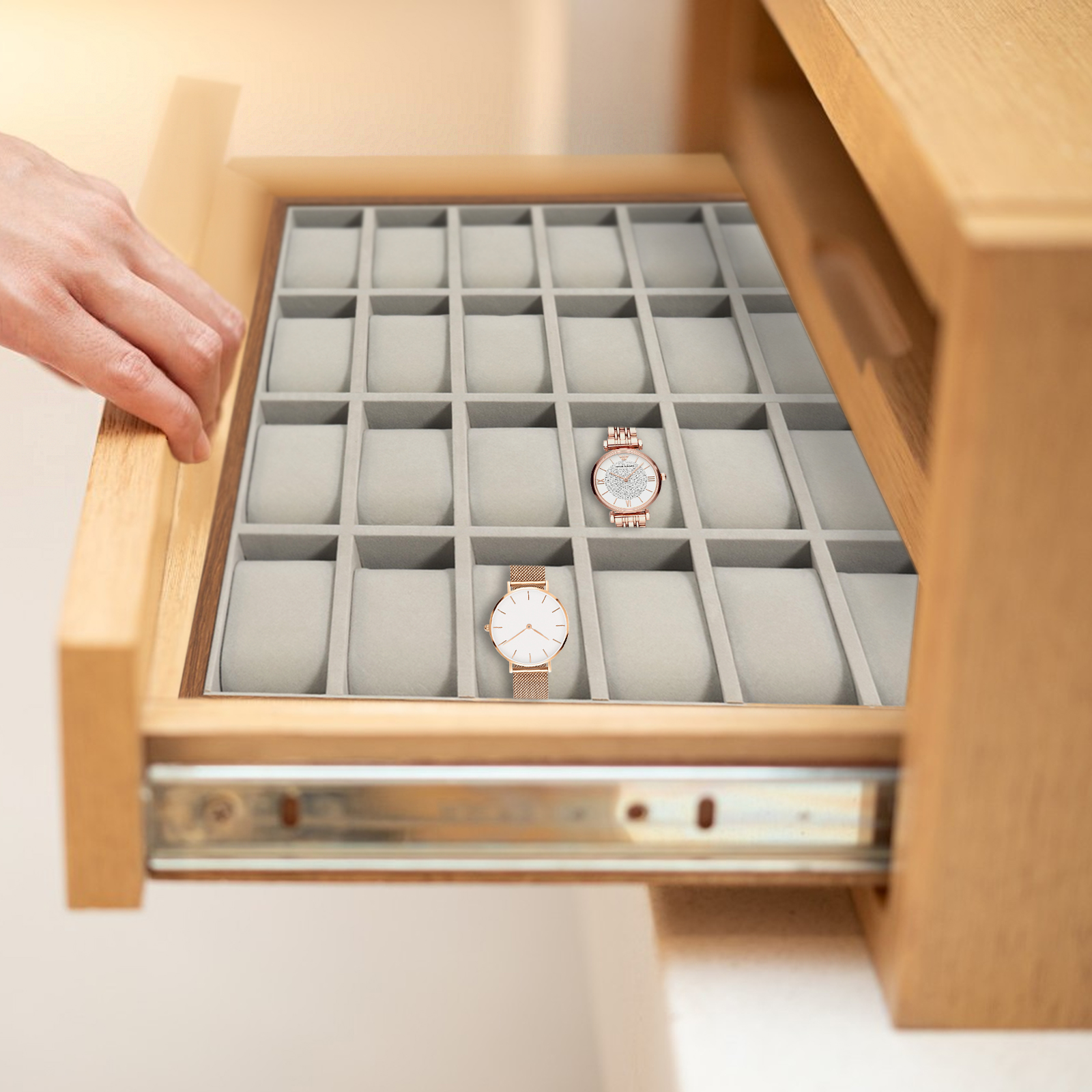 24 Slot Watch Box Watch Organi - Cufflink Box Set avaliação e preço