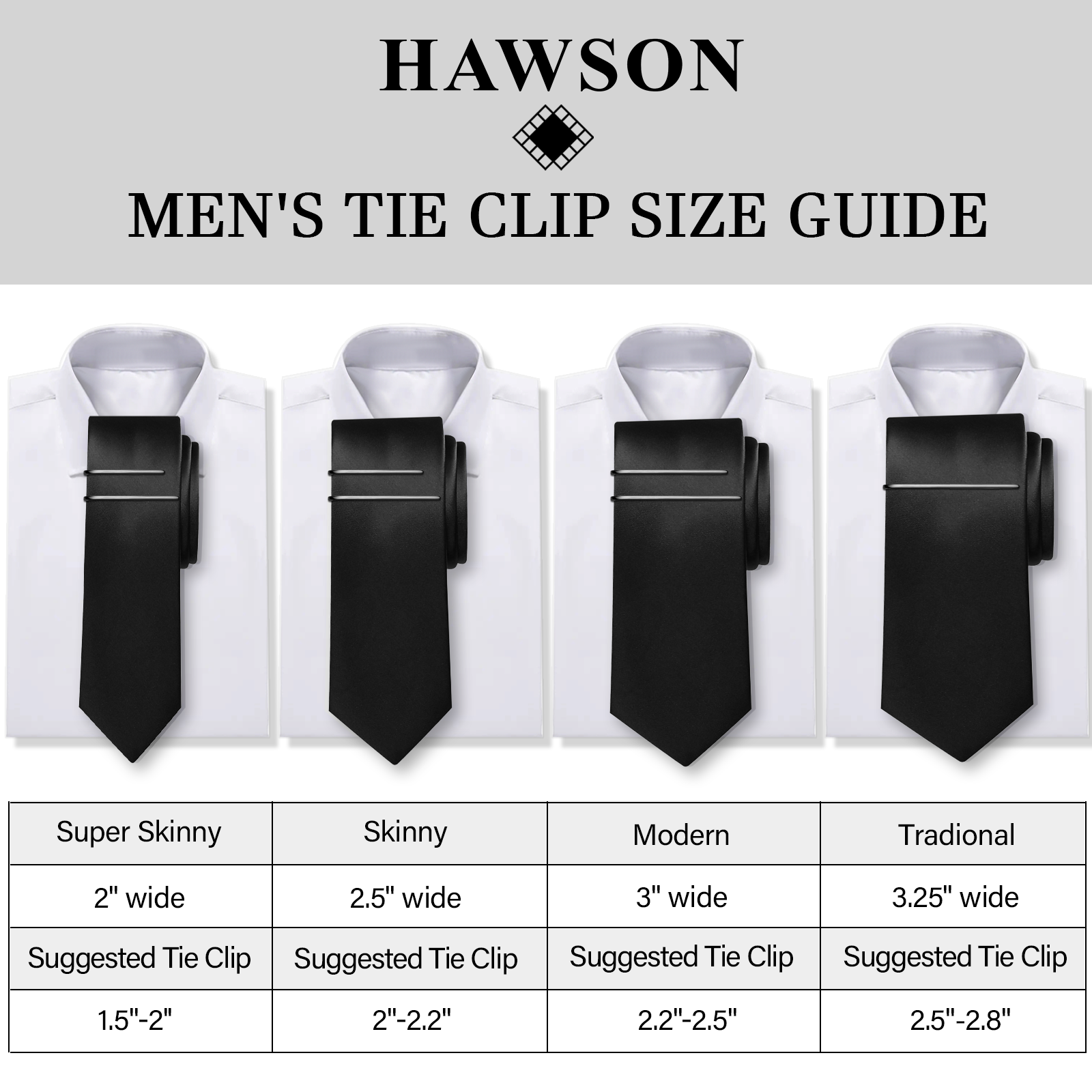 HAWSON Tie Clips for Men 4Pcs  - Cufflink Box Set avaliação e preço