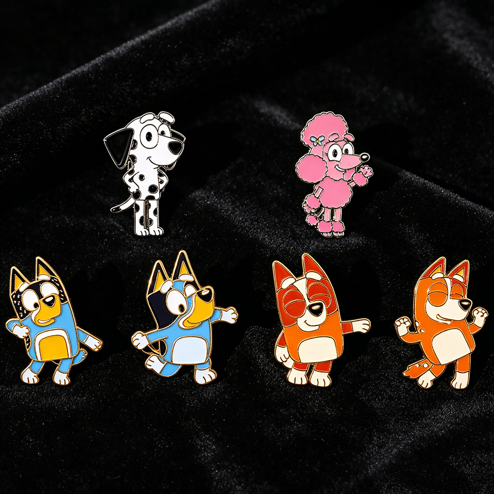 6pcs/Set Bingo Dogs Enameled L - Lapel Pin Enamel avaliação e preço