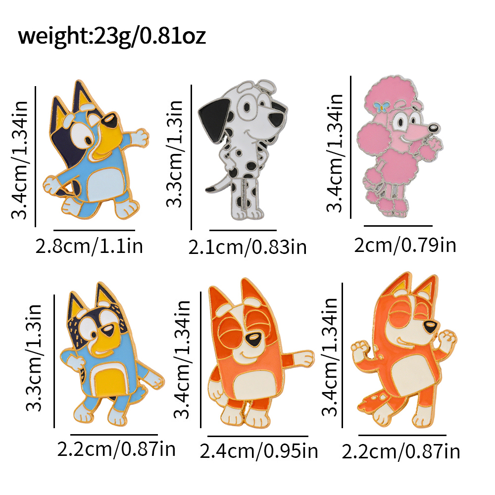 6pcs/Set Bingo Dogs Enameled L - Lapel Pin Enamel avaliação e preço