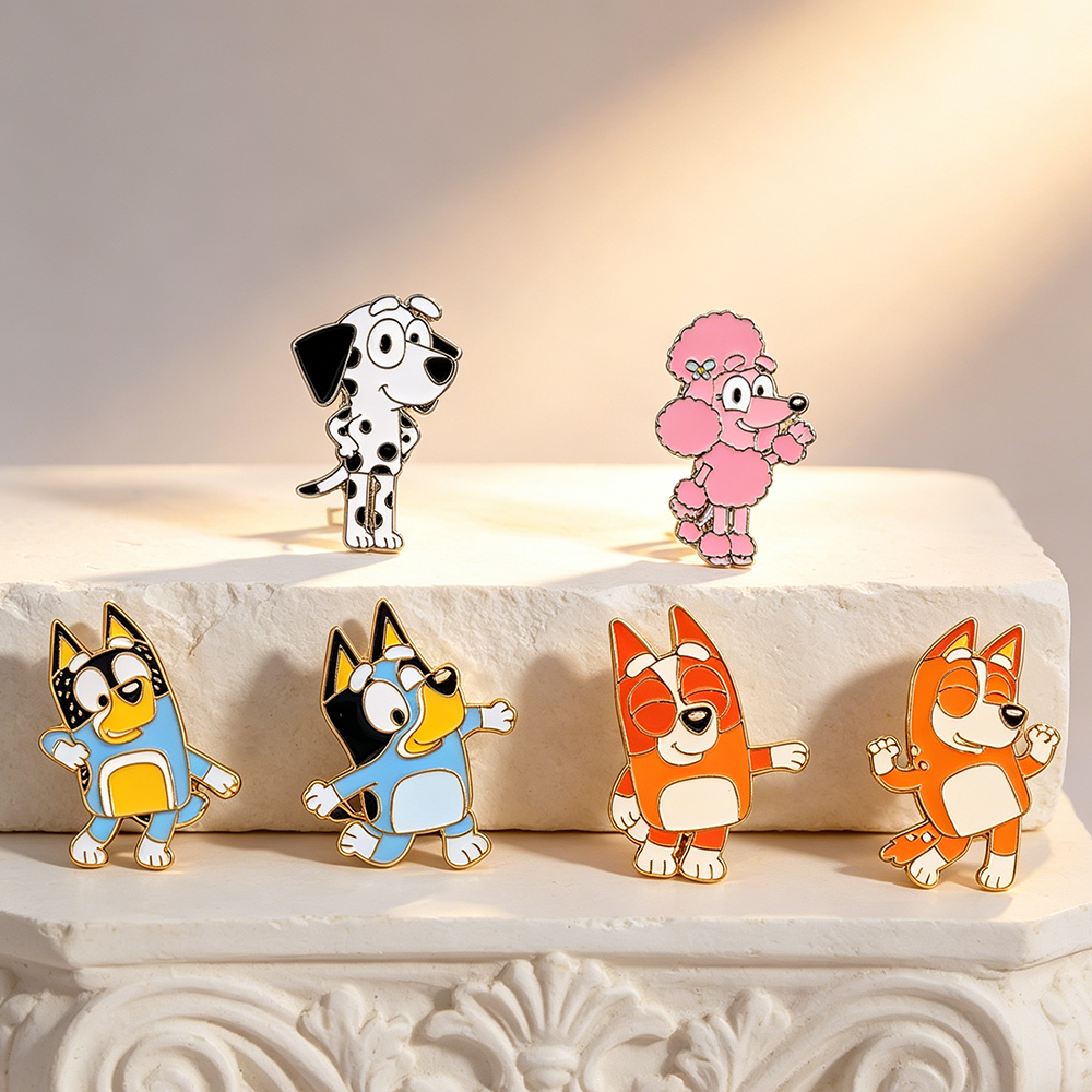 6pcs/Set Bingo Dogs Enameled L - Lapel Pin Enamel avaliação e preço