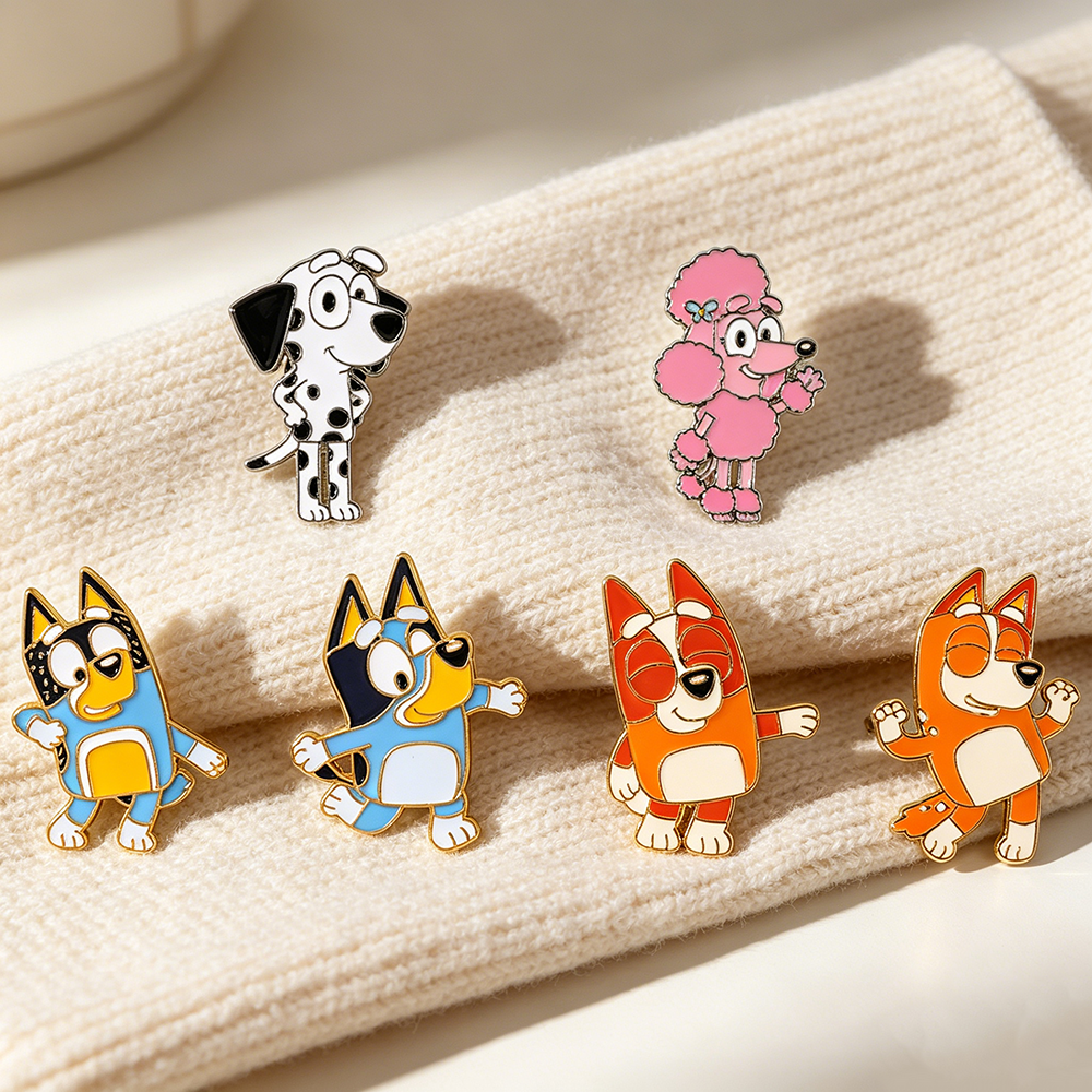 6pcs/Set Bingo Dogs Enameled L - Lapel Pin Enamel avaliação e preço