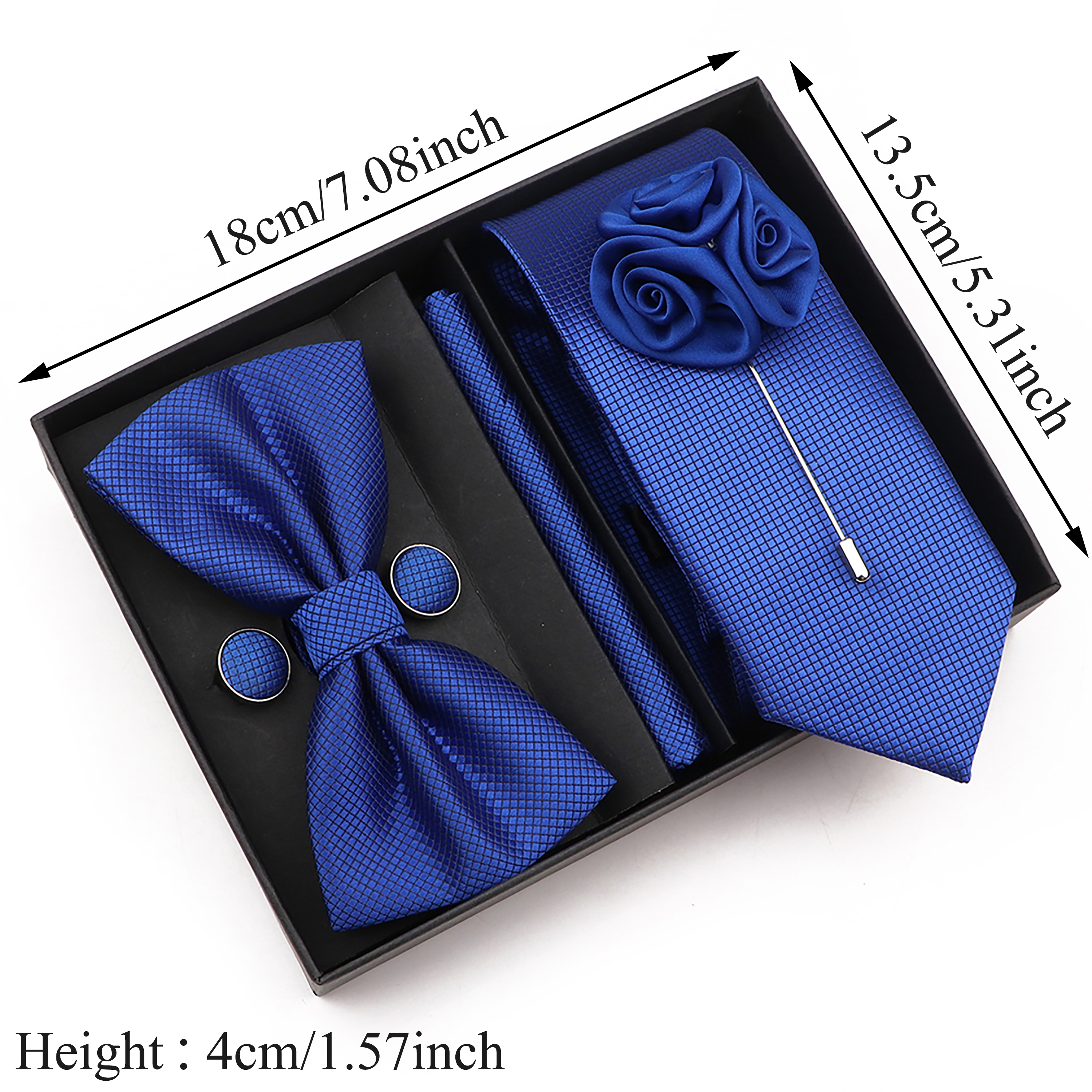 New Style Tie Set Solid Color  - Cufflink Box Set avaliação e preço