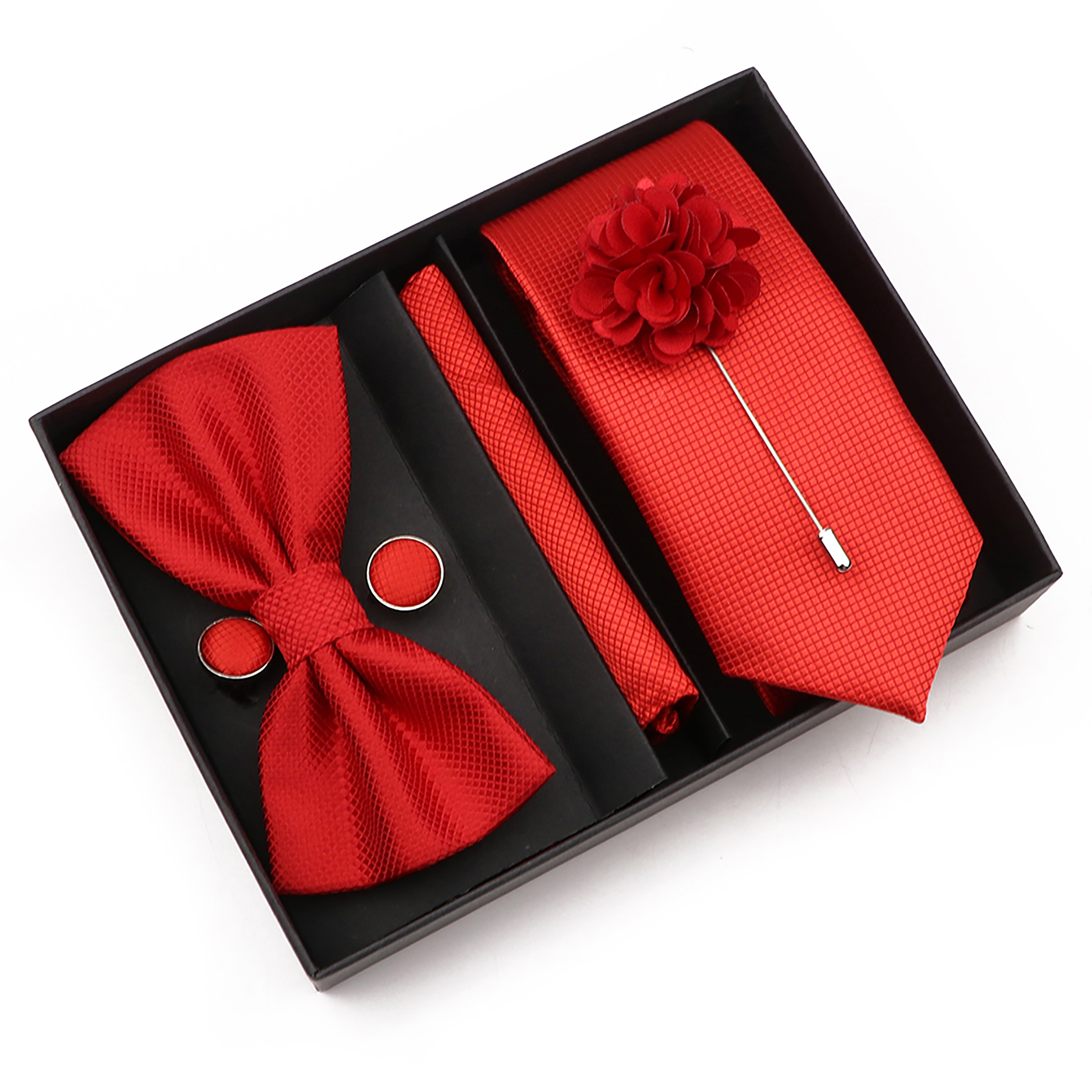 New Style Tie Set Solid Color  - Cufflink Box Set avaliação e preço