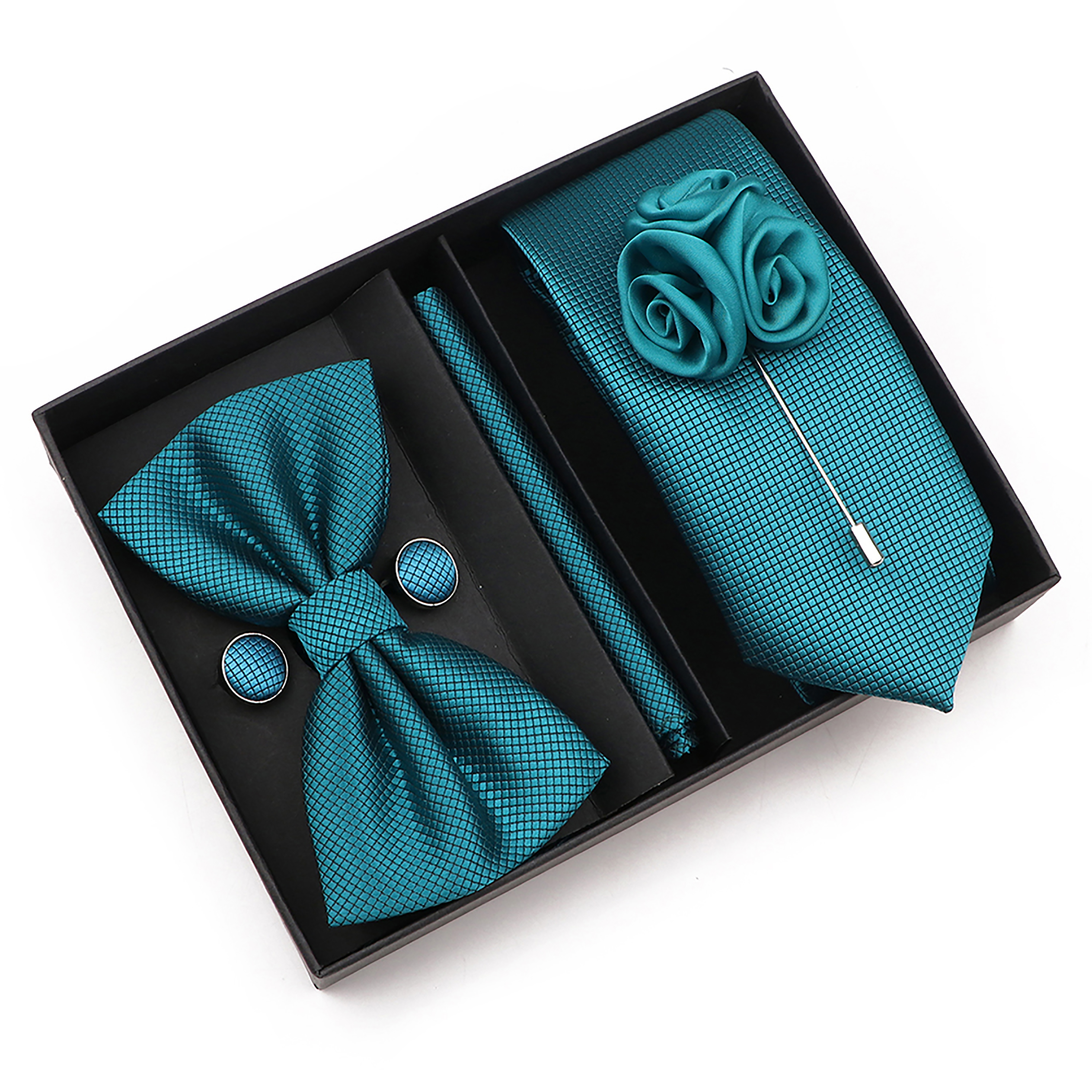 New Style Tie Set Solid Color  - Cufflink Box Set avaliação e preço