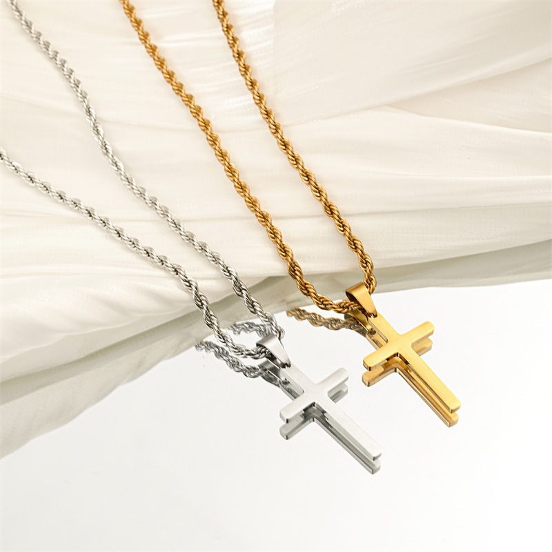 Unisex Cross Pendant Necklace  - Men Accessories Singapore avaliação e preço