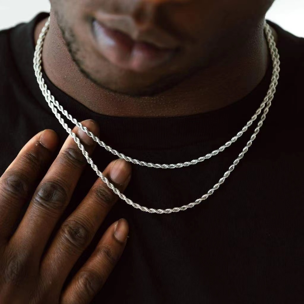 3mm Stainless Steel Men Neckla - Men Accessories Singapore avaliação e preço