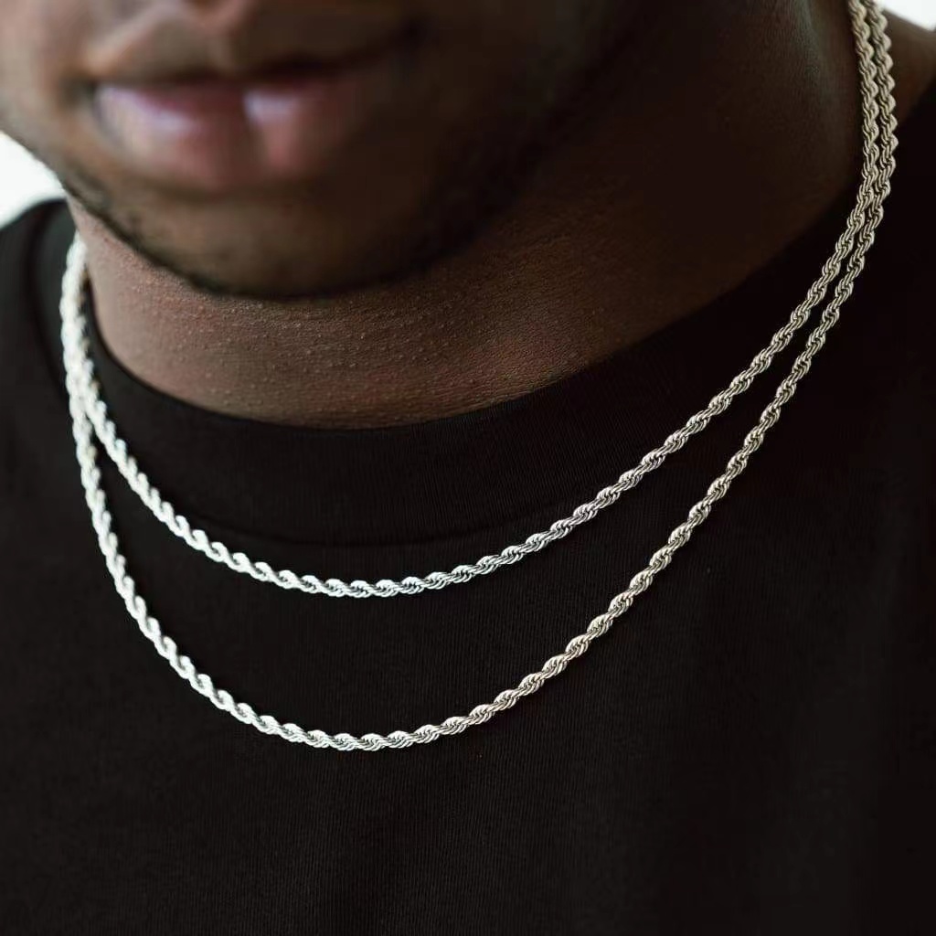 3mm Stainless Steel Men Neckla - Men Accessories Singapore avaliação e preço