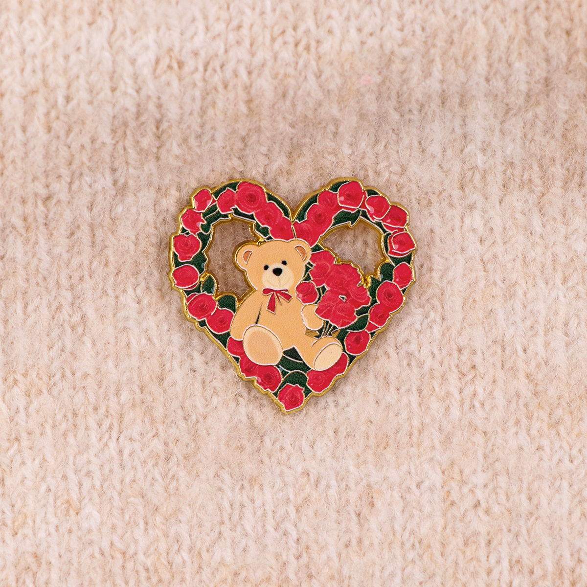 Fox Rose Bear Enamel Pins Anim - Lapel Pin Enamel avaliação e preço