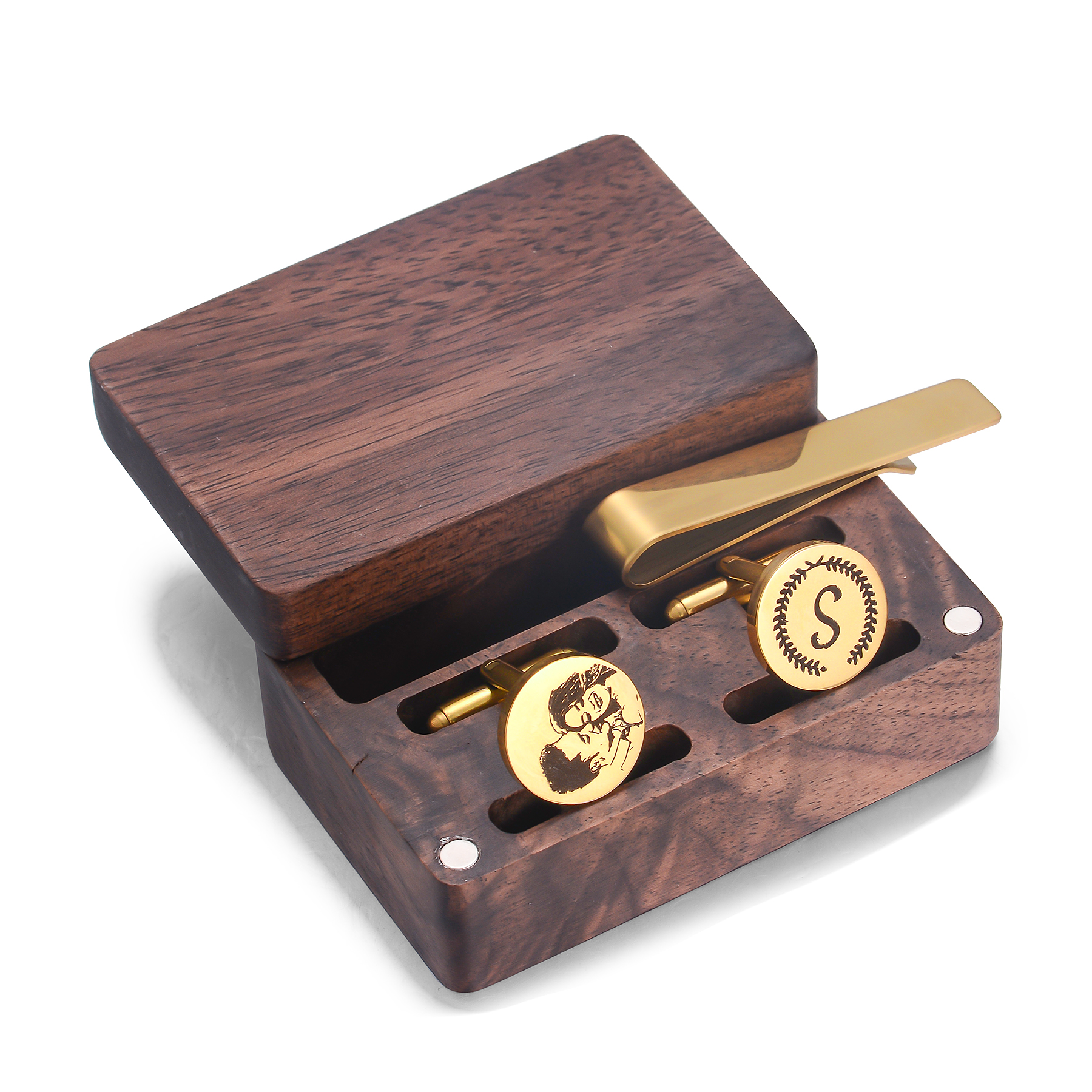 Custom Metal Cufflinks Tie Cli - Cufflink Box Set avaliação e preço