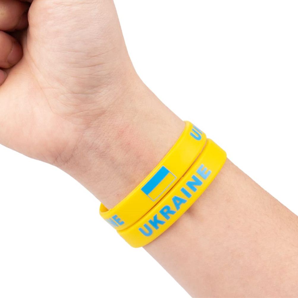 2pcs Ukraine Flag Bracelet Sil - Men'S Accessories Uk avaliação e preço