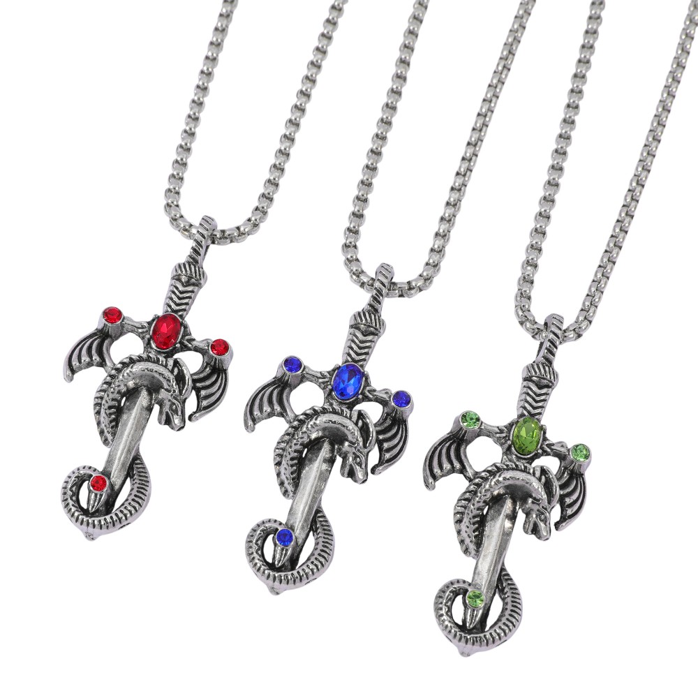 Retro Multicolor Gem Dragon Sw - Men Accessories Necklace avaliação e preço