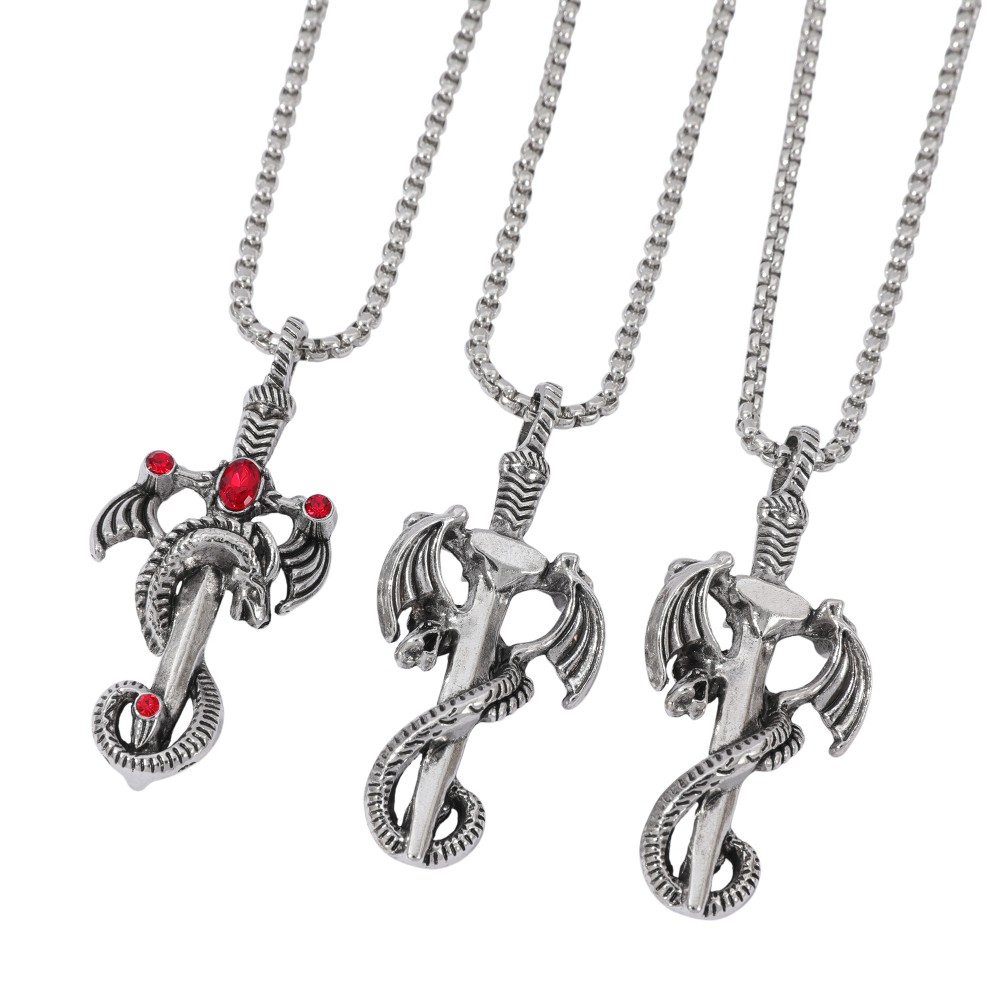 Retro Multicolor Gem Dragon Sw - Men Accessories Necklace avaliação e preço