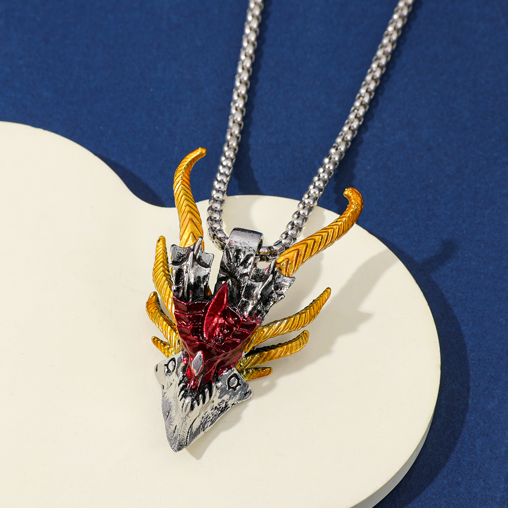 Retro Hip-Hop Evil Dragon Head - Men Accessories Necklace avaliação e preço