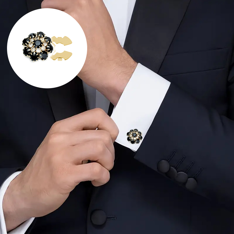 1PC Shirt Button Box Rhineston - Cufflink Box Set avaliação e preço