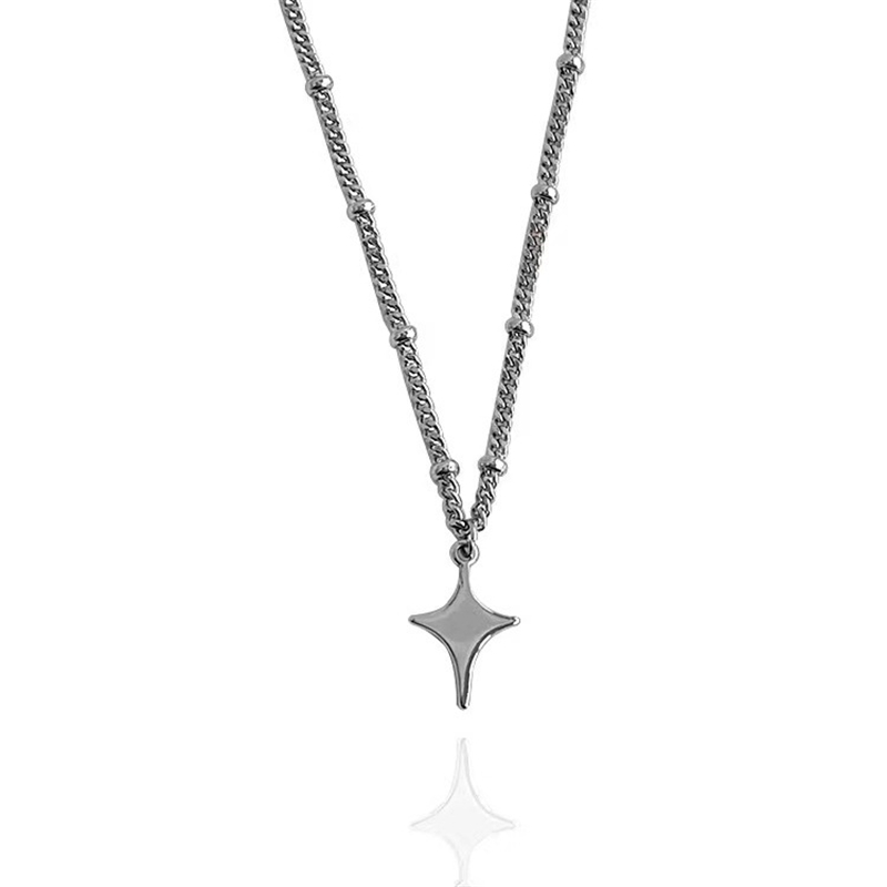 Kpop Goth Silver Color Star Pe - Men Accessories Aesthetic avaliação e preço