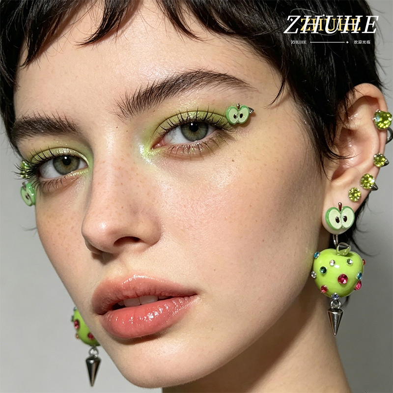 Novelty Green Apple Copper Ear - Men Accessories Aesthetic avaliação e preço