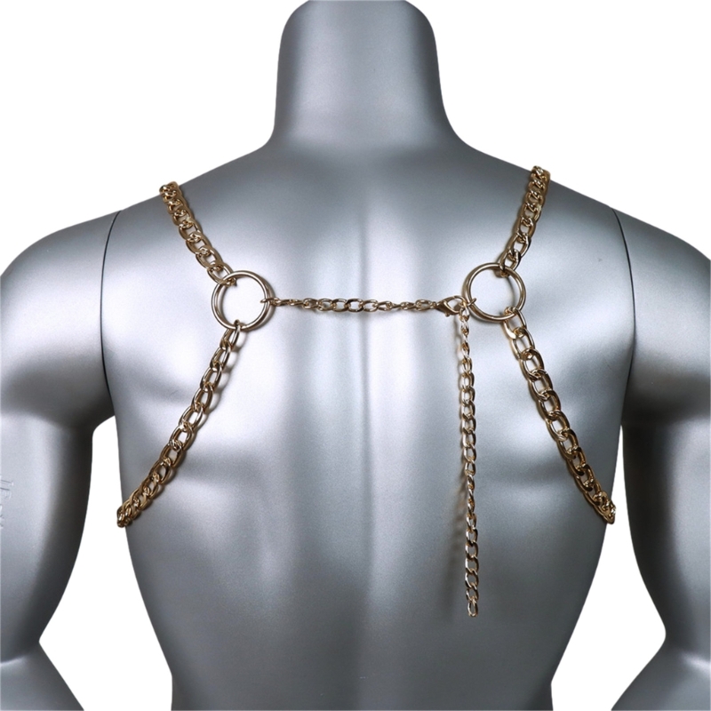 Men's Sexy Metal Body Chest Ch - Mens Accessories Style avaliação e preço