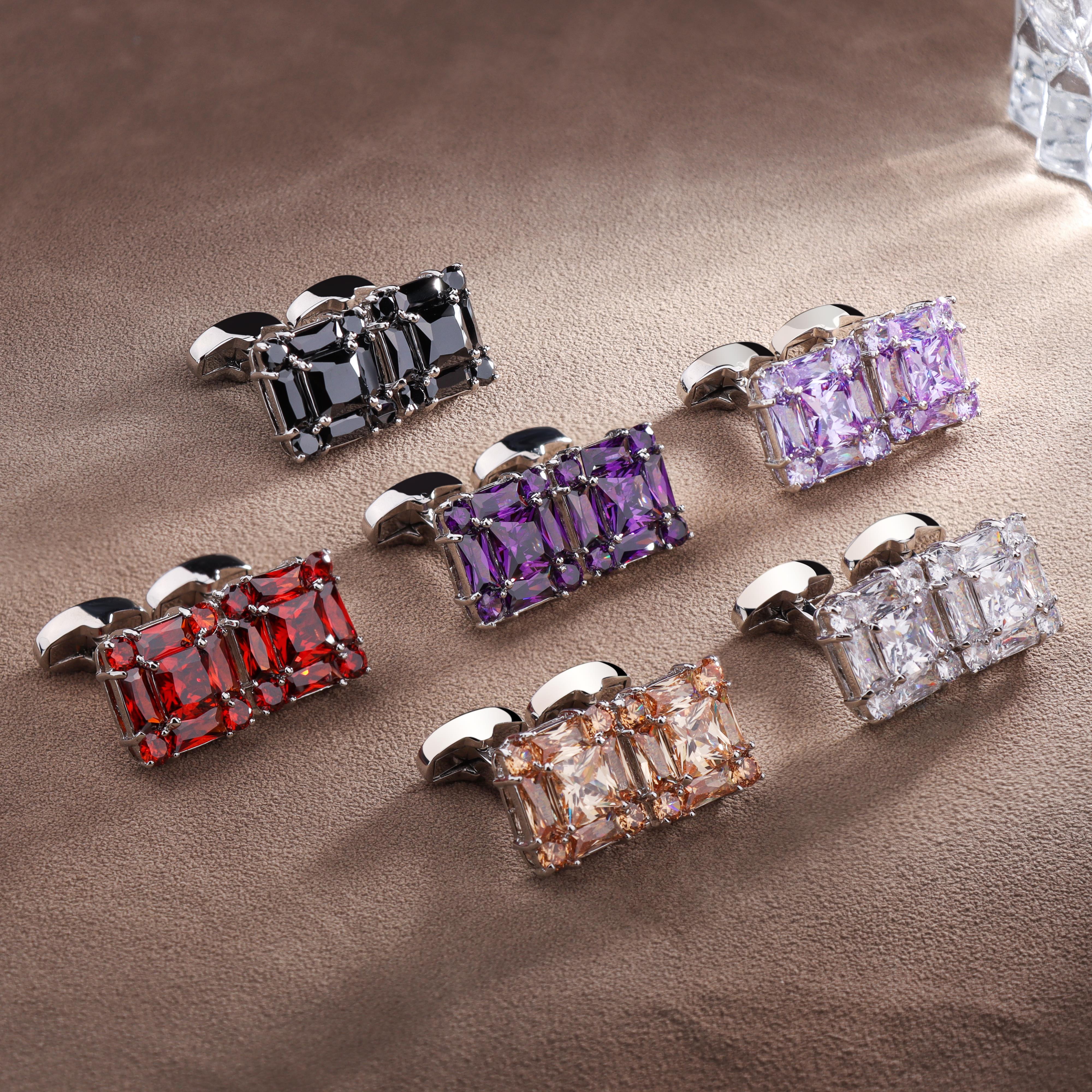 Trendy Cutting Zircon Cufflink - Men'S Accessories Best avaliação e preço