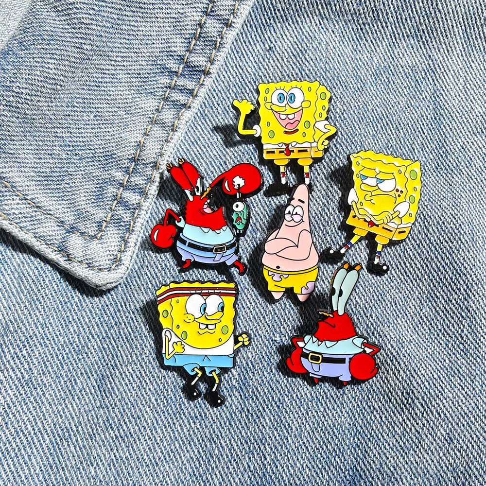 6 Pcs SpongeBob SquarePants An - Lapel Pin Enamel avaliação e preço