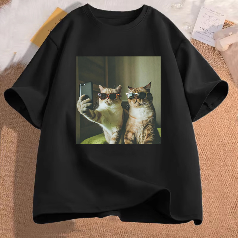 Cat Meme Funny Graphic T-Shirt - Men Accessories Aesthetic avaliação e preço