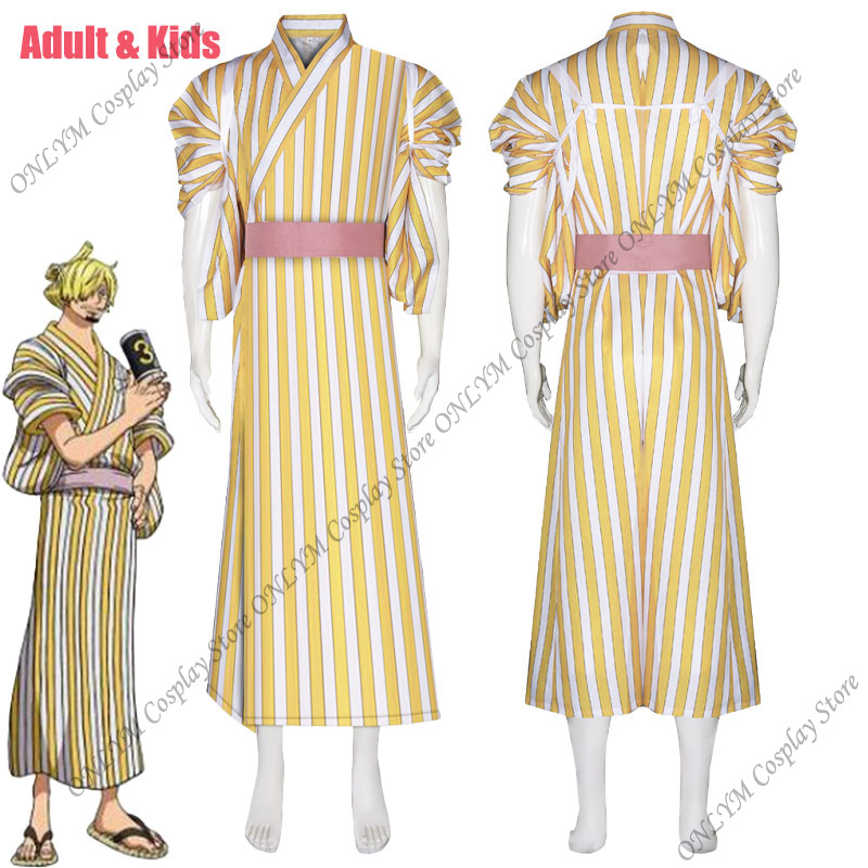 Anime Piece Sanji Cosplay Cost - Men'S Kimono Accessories avaliação e preço