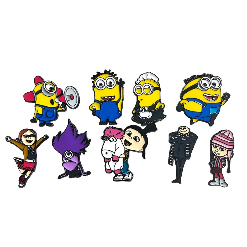9pcs New Cute Cartoon Minions  - Lapel Pin Enamel avaliação e preço