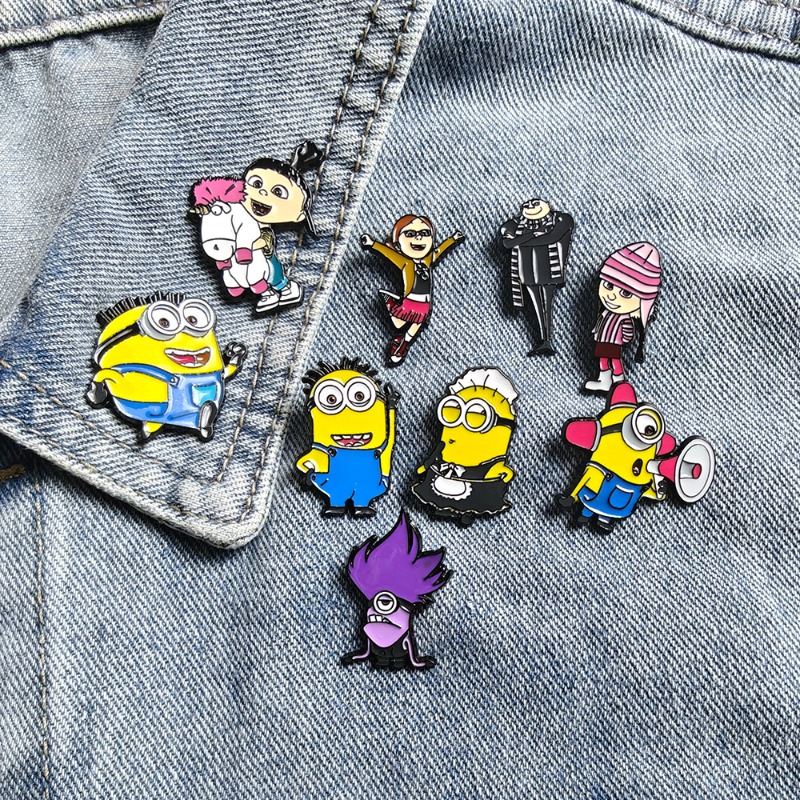 9pcs New Cute Cartoon Minions  - Lapel Pin Enamel avaliação e preço