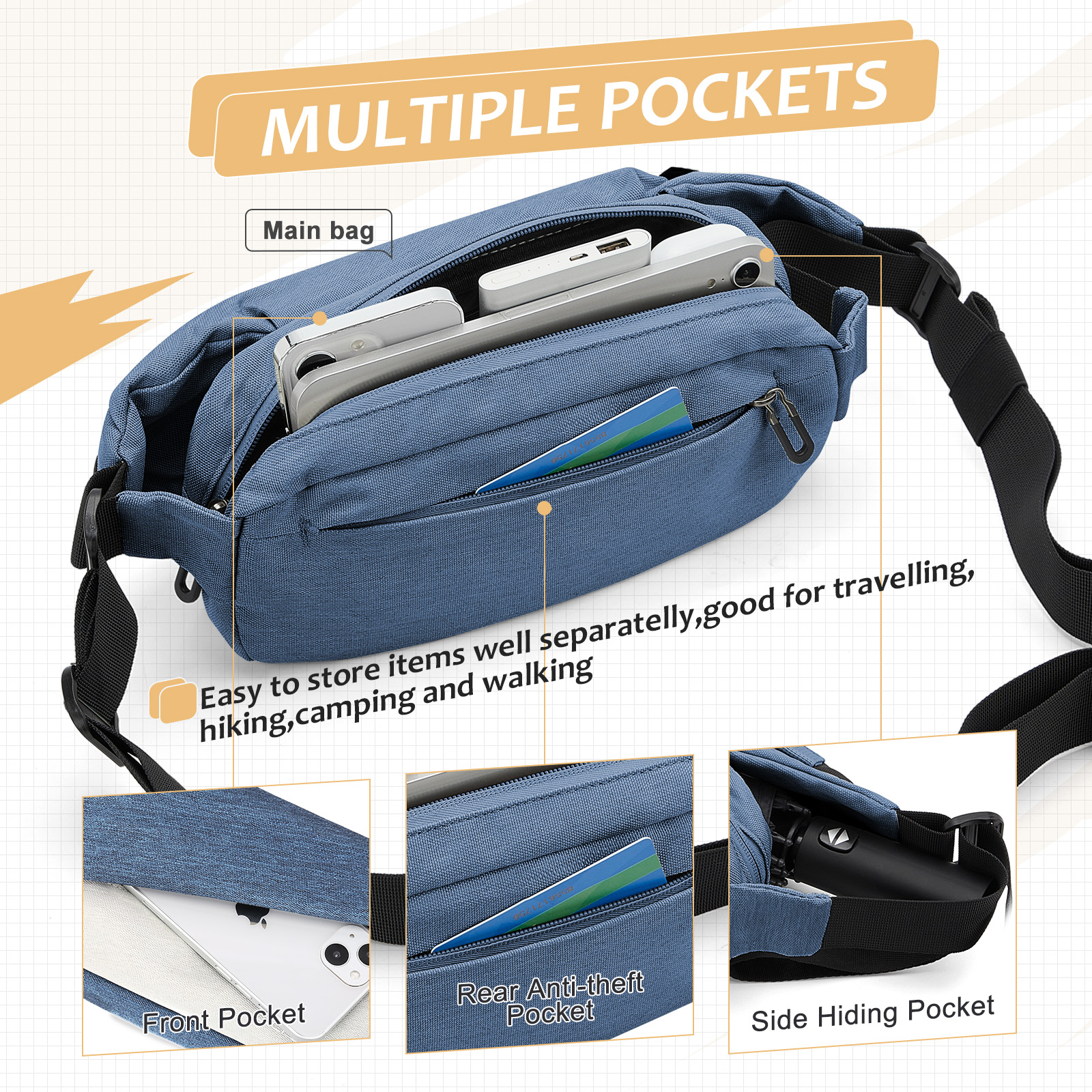 Fashionable Trendy Crossbody B - Men Accessories For Travel avaliação e preço