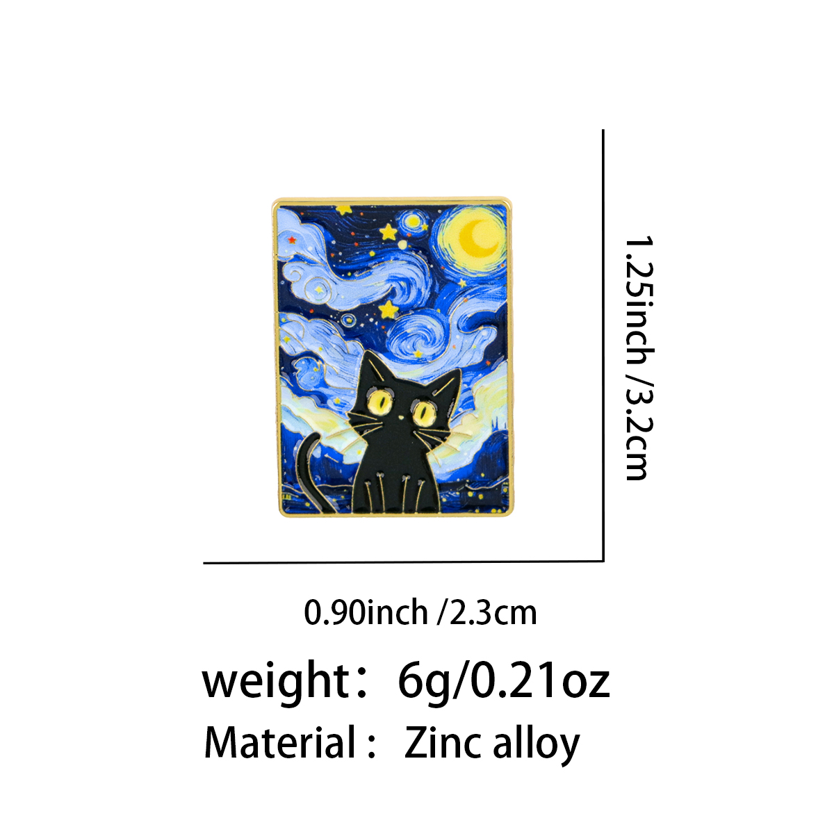 Starry Night by Van Gogh Blank - Lapel Pin Enamel avaliação e preço