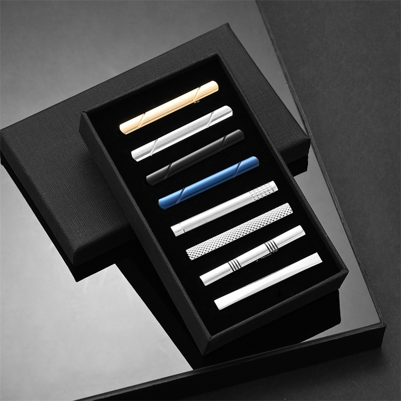 7/8/10 PCS Tie Clip Set With G - Cufflink Box Set avaliação e preço