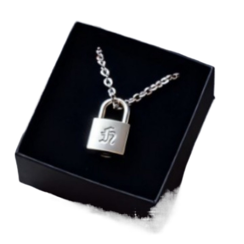 Smooth Matte Finish Metal Lock - Men Accessories Necklace avaliação e preço