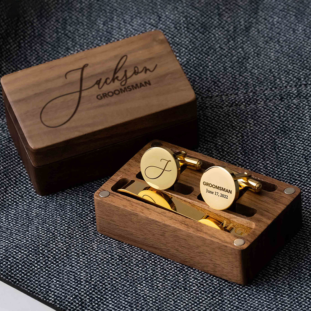 Custom Metal Cufflinks Tie Cli - Cufflink Box Set avaliação e preço