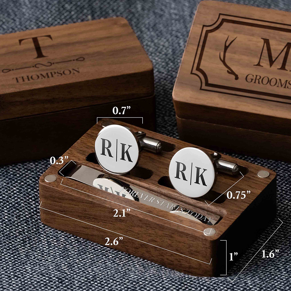 Custom Metal Cufflinks Tie Cli - Cufflink Box Set avaliação e preço