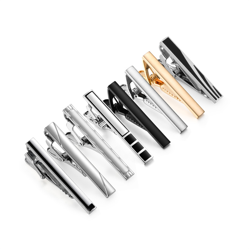 8 PCS Short Tie Clips Set With - Cufflink Box Set avaliação e preço