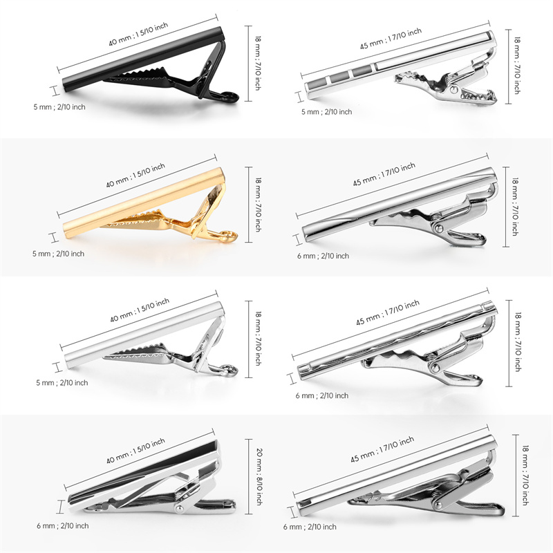 8 PCS Short Tie Clips Set With - Cufflink Box Set avaliação e preço