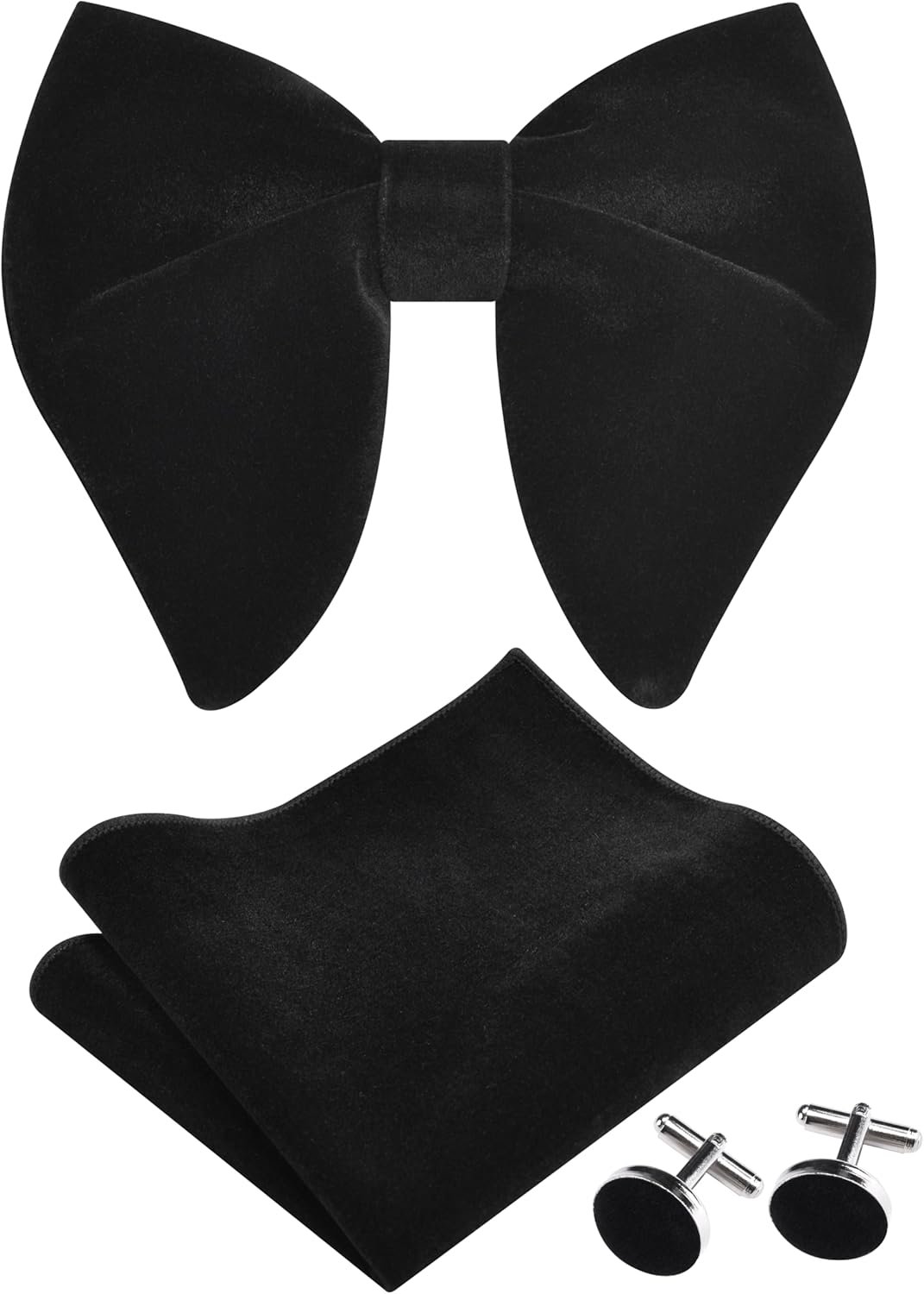 Solid Velvet Pre-tied Bow Tie  - Cufflink Box Set avaliação e preço