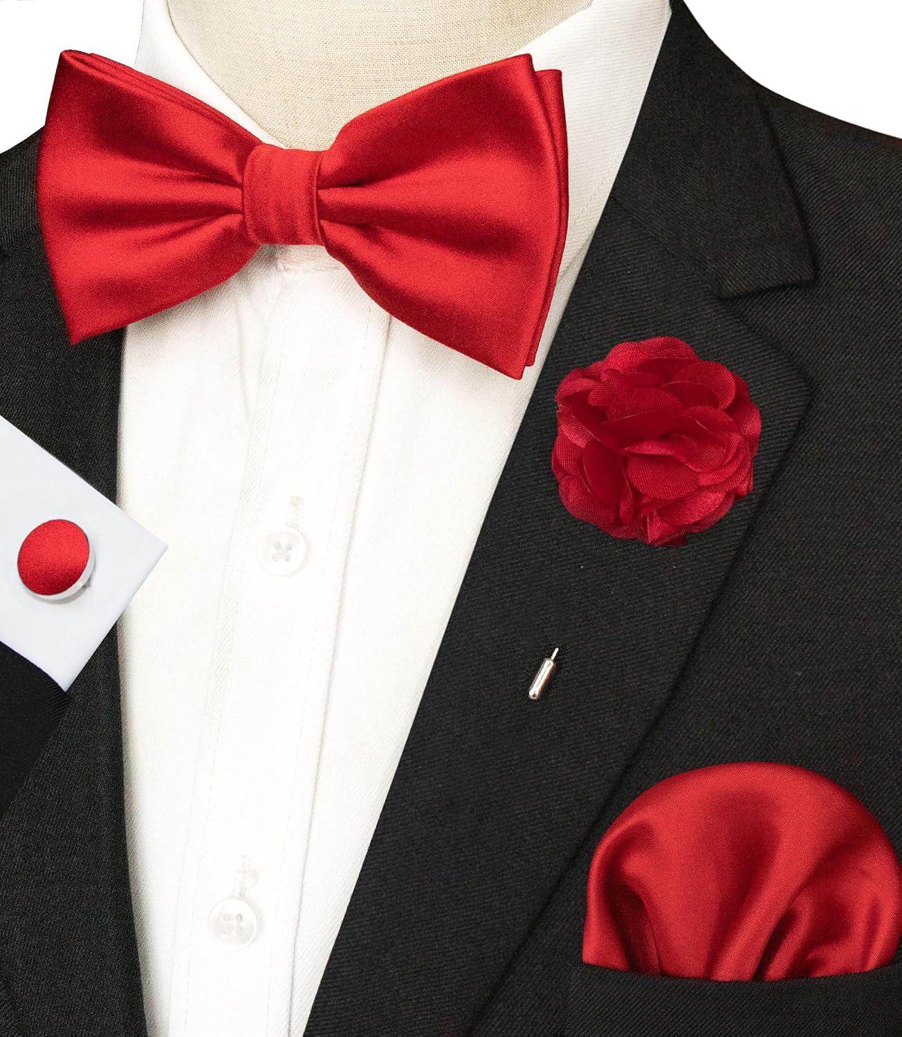 Solid Color Pre-tied Bow Tie a - Cufflink Box Set avaliação e preço