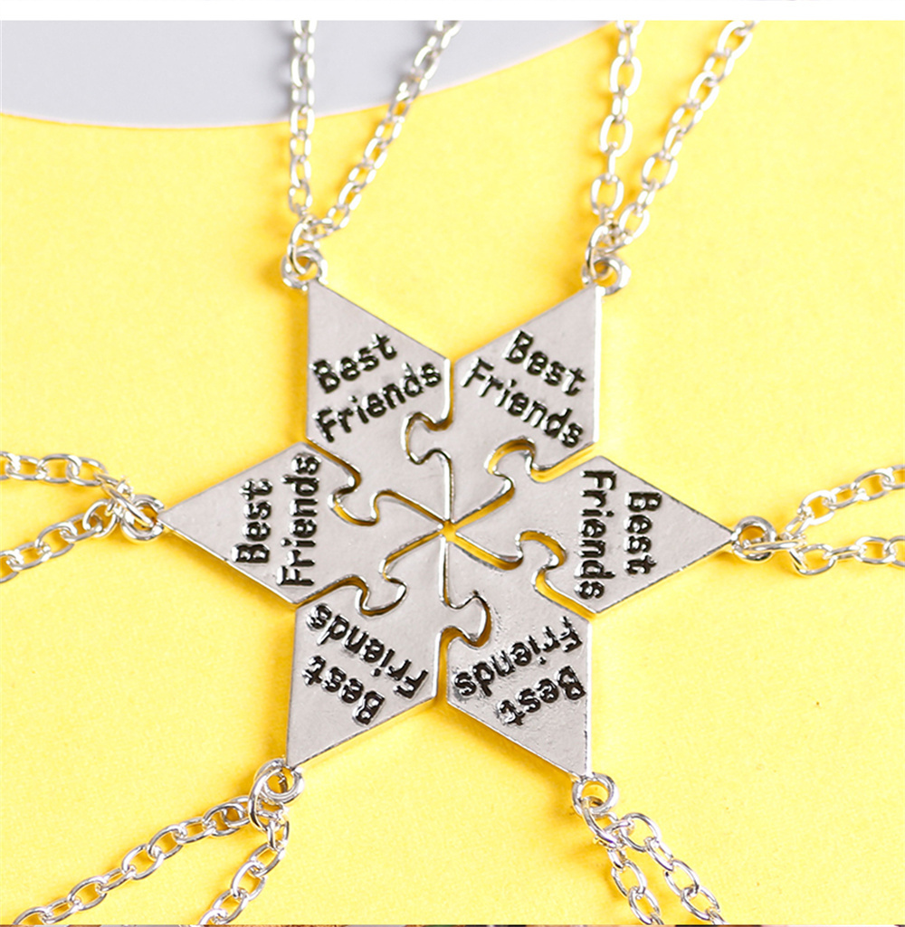 6 Pcs/Set Best Friend Necklace - Men'S Accessories Best avaliação e preço