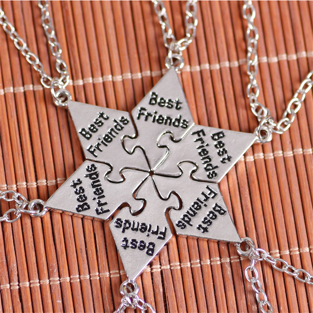 6 Pcs/Set Best Friend Necklace - Men'S Accessories Best avaliação e preço